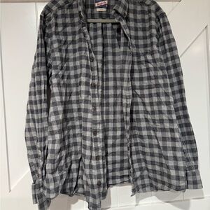 johnnie-O Black and Gray Plaid Shirt